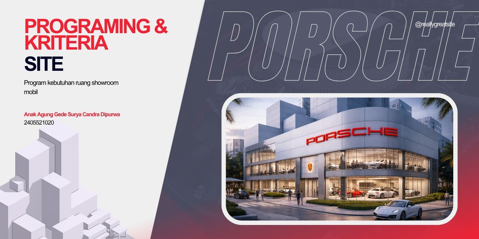 Programming & Kriteria Site dalam merancang Showroom Porsche